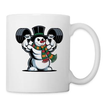 Strong Snowman Weightlifting Fitness Hivernal - Mug blanc - blanc - Droite