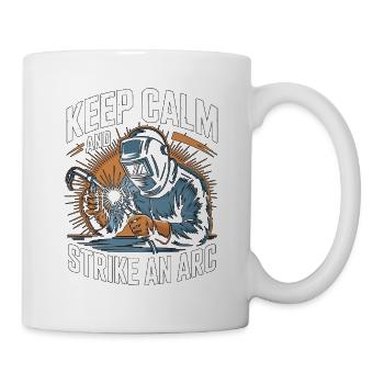 Soudeur Reste Calme Et Frappe Une Métallique Arcée - Mug blanc - blanc - Droite