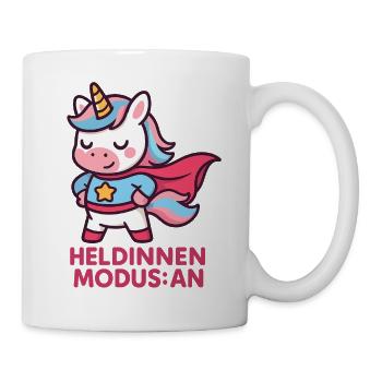 Superheroine Unicorn Shirt, Heroines Mode On - Mug - white - Right