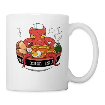 Lustiger Oktopus-Koch Ramen-Bowl Japanisches Essen Kunst - Tasse - Weiß - Rechts