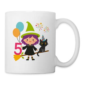 Kawaii Witch 5th Birthday Party Design - Mug - white - Right