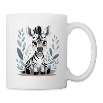 Zebra Baby im Blätterrahmen - Tasse - Weiß - Rechts
