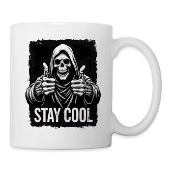 Stay Cool Sensenmann Totenkopf - Tasse - Weiß - Rechts