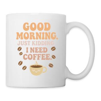 Bonjour – J’ai besoin d’un café - Mug blanc - blanc - Droite