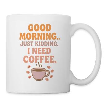 Bonjour – j’ai besoin d’un café - Mug blanc - blanc - Droite