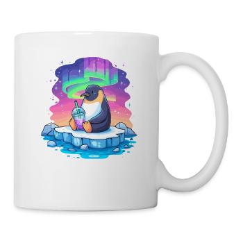 Pinguin am Polarlicht Drink - Tasse - Weiß - Rechts