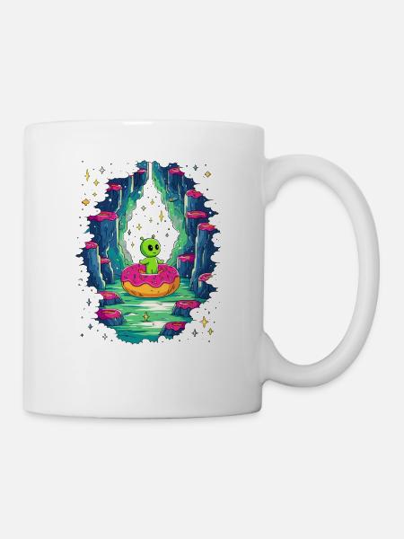 Alien Donut Höhle - Tasse - Weiß