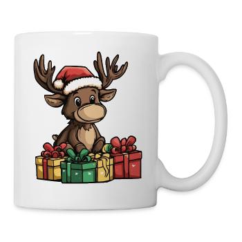 Elch Weihnachten Geschenke - Tasse - Weiß - Rechts