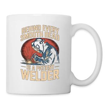 Le soudeur derrière chaque perle lisse est un travail d’artisanat - Mug blanc - blanc - Droite