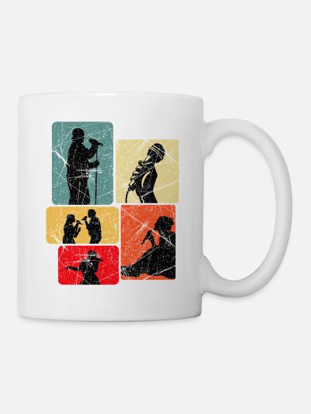 Pop-Art Sänger-Silhouetten - Tasse - Weiß
