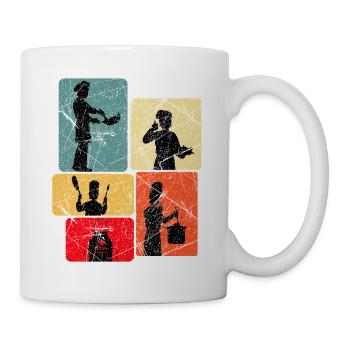 Küchenhelden Silhouetten Muster - Tasse - Weiß - Rechts