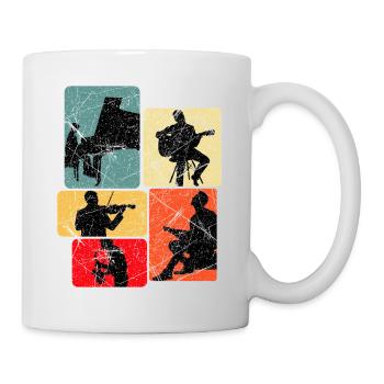 Musik Silhouetten Collage - Tasse - Weiß - Rechts