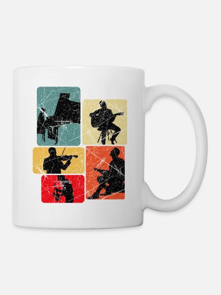Musik Silhouetten Collage - Tasse - Weiß