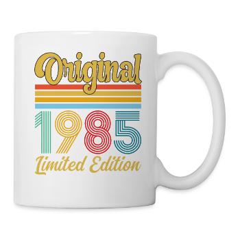 Geburtstagsgeschenk 1985 Originales Vintage-Retro-Geschenk - Tasse - Weiß - Rechts