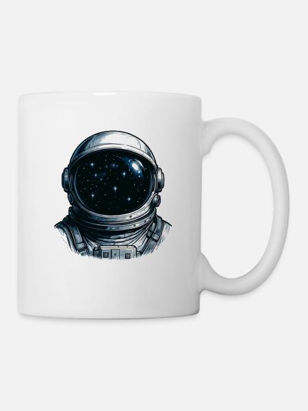 Astronaut Visier Sternenhimmel - Tasse - Weiß