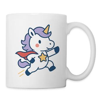 Laughing Super Unicorn, Everyday Hero - Mug - white - Right