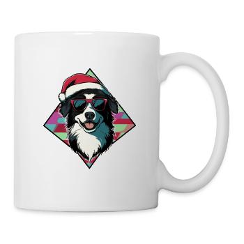 Santas Hund mit Sonnenbrille - Tasse - Weiß - Rechts