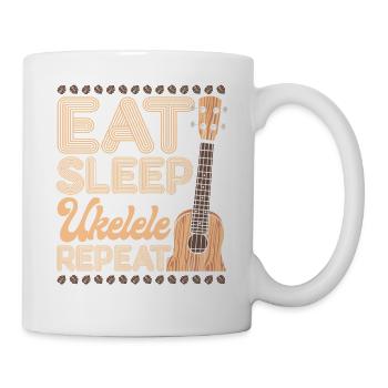 Hawaiian Ukulele Uke Eat Sleep - Mug - white - Right