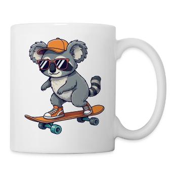 Funny Koala Skating on Skateboard Cartoon Skater - Mug - white - Right