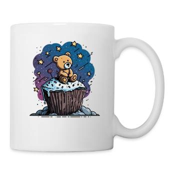 Kuschelbär auf Cupcake im Weltraum - Tasse - Weiß - Rechts