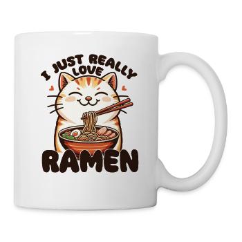 Katze mit Nudeln Ramen kawaii Katze - Tasse - Weiß - Rechts
