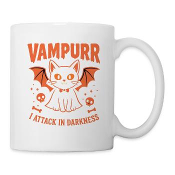 Vampurr – Süße Vampirkatze Halloween Grafik - Tasse - Weiß - Rechts