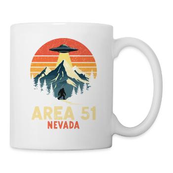 Area 51 Nevada UFO trifft Bigfoot - Tasse - Weiß - Rechts