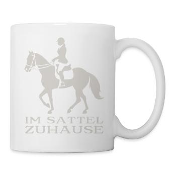 Chez soi en selle - Mug blanc - blanc - Droite