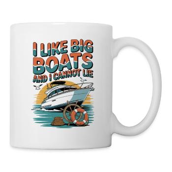 J’aime les grands bateaux et je ne peux pas mentir sur le maritime - Mug blanc - blanc - Droite