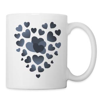 graublaue herzen herz Muster graue herzen  - Tasse - Weiß - Rechts