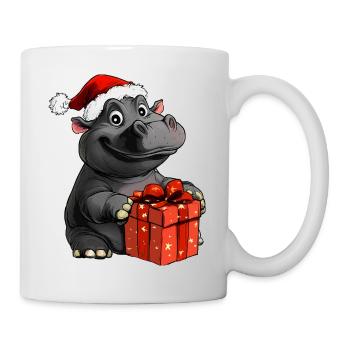 Nilpferde Weihnachten - Tasse - Weiß - Rechts