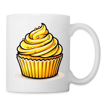 Golden yellow cupcake - Mug - white - Right