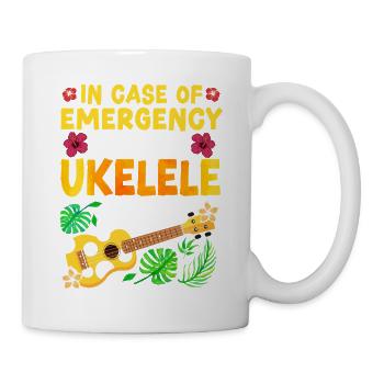 Ukulélé hawaïen en cas de - Mug blanc - blanc - Droite