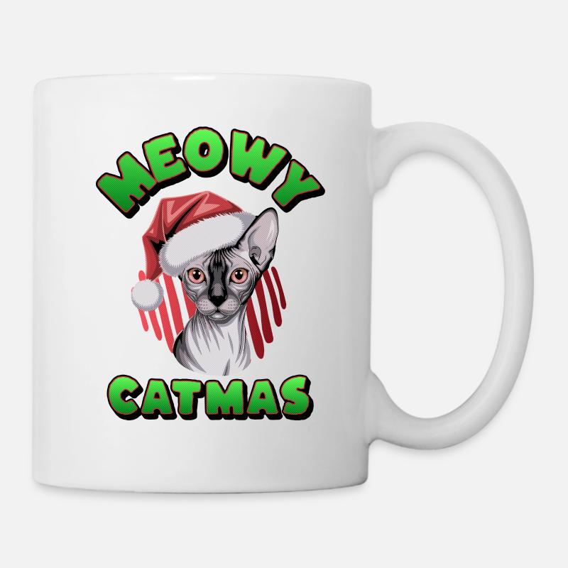 Christmas Sphynx Cat Santa - Mug - white