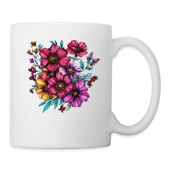 Vibrant blossoms – the magic of colour - Mug - white - Right