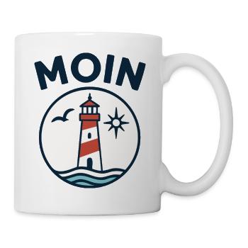Leuchtturm am Meer Küstenmotiv - Tasse - Weiß - Rechts