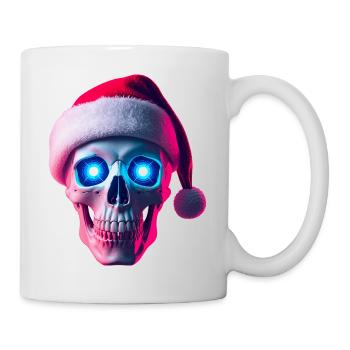 Neon-Schädel-Weihnachtsmann - Tasse - Weiß - Rechts