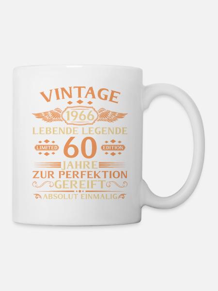 60. Geburtstag Vintage 1966 Baujahr - Tasse - Weiß