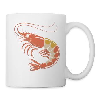 Red Shrimp Cartoon - Mug - white - Right