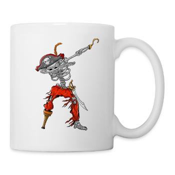Costume drôle d’Halloween de squelette de pirate en appoggiant - Mug blanc - blanc - Droite