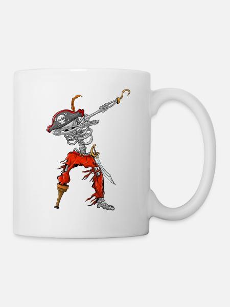 Piratenskelett-lustiges Halloween-Kostüm abpuppen - Tasse - Weiß