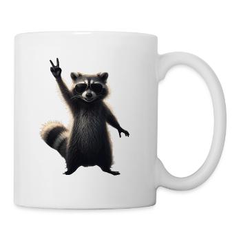 Cool raccoon with sunglasses motif - Mug - white - Right