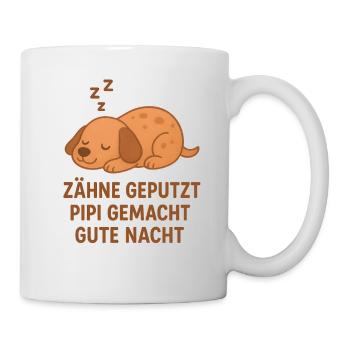Süßer Gute-Nacht-Hund Spruch - Tasse - Weiß - Rechts