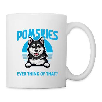 Pomsky Plüschhundbesitzer Hundebesitzer Bettleckerlis Hundeliebhaber - Tasse - Weiß - Rechts