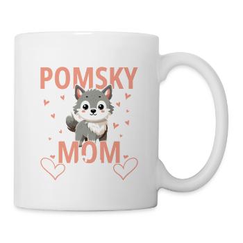 Pomsky-Besitzer Kuscheltier-Hundebett belohnt Pomsky - Tasse - Weiß - Rechts
