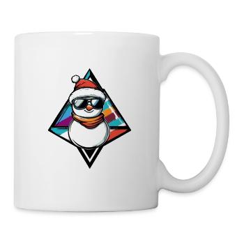 Schneemann mit Sonnenbrille Comic - Tasse - Weiß - Rechts