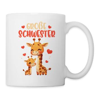Große Schwester Giraffen Geschwisterkind - Tasse - Weiß - Rechts
