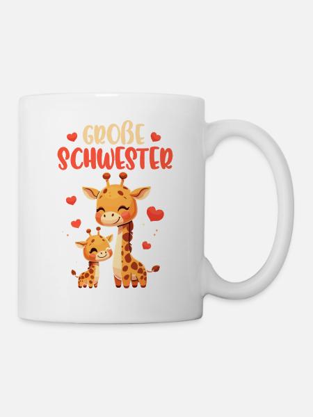 Große Schwester Giraffen Geschwisterkind - Tasse - Weiß