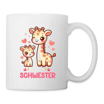 Ich Bin Große Schwester Giraffen Geschwisterkind - Tasse - Weiß - Rechts