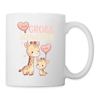 Große Schwester Giraffen Geschwisterkind - Tasse - Weiß - Rechts